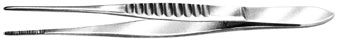 Bausch+Lomb - Dressing Forceps 5-1/8 Inch Length Stainless Steel NonSterile NonLocking Thumb Handle Straight 2 X 16 mm Serrated Tips - N1845