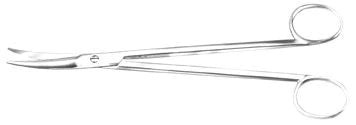 Bausch+Lomb - Facelift Scissors Kaye 190 mm Surgical Grade Stainless Steel NonSterile Finger Ring Handle Curved Sharp Tip / Sharp Tip - N5228