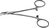 Bausch+Lomb - Hemostatic Forceps Halsted-Mosquito 4-3/4 Inch Length Stainless Steel NonSterile Ratchet Lock Finger Ring Handle Curved Serrated Jaws - E3922