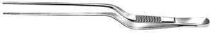 Bausch+Lomb - Dressing Forceps Gruenwald 8 Inch Length Stainless Steel NonSterile Bayonet Handle Straight Serrated Tips - N2862