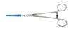 BR Surgical - Grasping Forceps Foerster 9-1/2 Inch Length Surgical Grade Coated Stainless Steel NonSterile Ratchet Lock Finger Ring Handle Straight Serrated Fenestrated Oval Tips - BR71-12717C