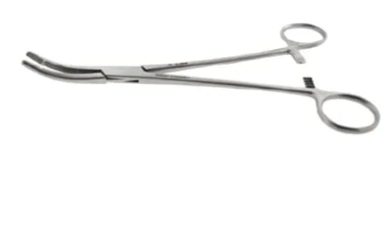 BR Surgical - Hysterectomy Forceps Heaney-Ballentine 8 Inch Length Surgical Grade Stainless Steel NonSterile Ratchet Lock Finger Ring Handle Straight Grooved Serrated Tips - BR12-60020