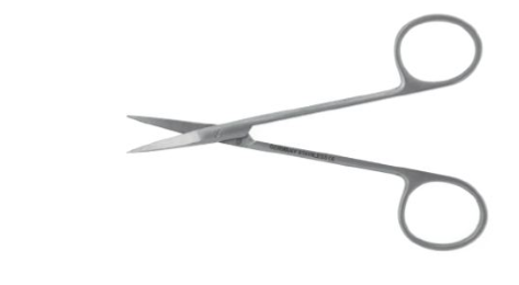 BR Surgical BR Surgical Iris Scissors 4-1/2 Inch Length Surgical Grade Stainless Steel NonSterile Finger Ring Handle Curved Sharp/Sharp - BR08-34111