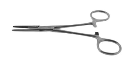 BR Surgical BR Surgical Hemostatic Forceps Kelly 7 Inch Surgical Grade Stainless Steel NonSterile Ratchet Lock Finger Ring Handle Straight Serrated Tips - BR12-24018