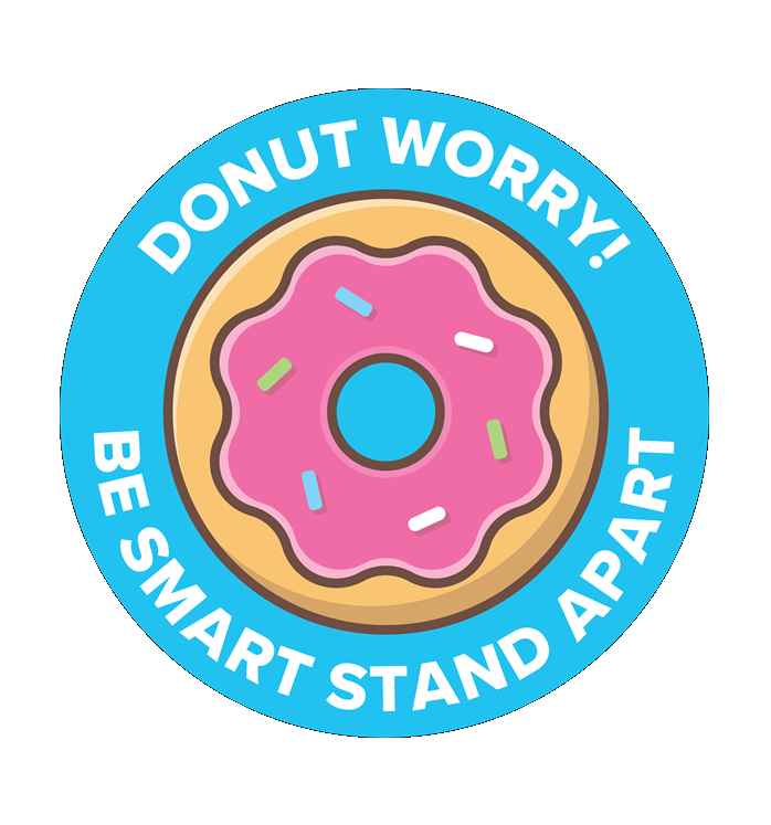 BeSafe Messaging Food Service Floor Decals - Blue, 12" x 12", Pack of 6