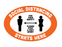 BeSafe Messaging Commercial Floor Decals - White, Orange & Black, 18" x 12", Pack of 6