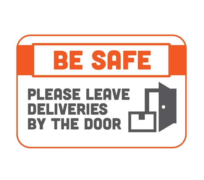 BeSafe Messaging Commercial Wall Decals - Orange & White, 6" x 9", Pack of 3