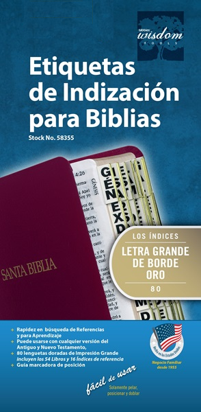 Tabbies Bible Indexing Tabs, "Large Print Tabs", "Gold"- 1"L x 1/4" Extension, 10 packs Per Box - 58355