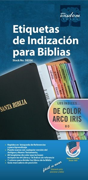 Tabbies Bible Indexing Tabs, "Spanish Tabs", "Assorted"- 1"L x 1/4" Extension, 10 packs Per Box - 58354