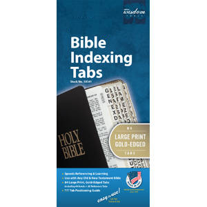 Tabbies Bible Indexing Tabs, "Large Print Tabs", "Gold"- 1"L x 1/4" Extension, 10 packs Per Box - 58341