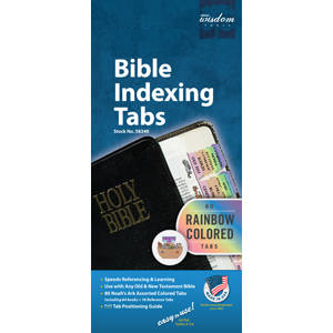 Tabbies Bible Indexing Tabs, "Rainbow Tabs", "Assorted"- 1"L x 1/4" Extension, 10 packs Per Box - 58349