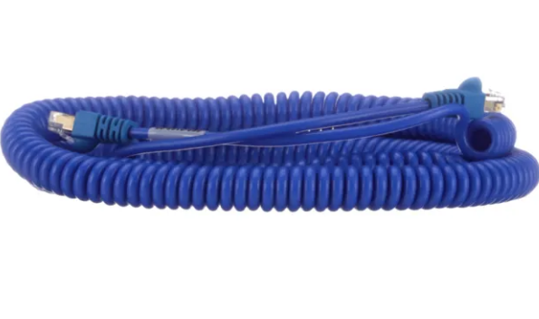 Welch-Allyn 4 ft. Coiled Cable, TIA 568, Blue - 008-0746-00