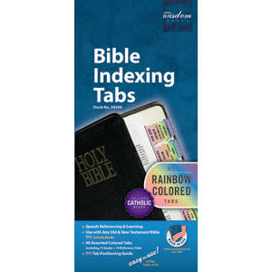 Tabbies Bible Indexing Tabs, "Rainbow Tabs", "Assorted"- 1"L x 1/4" Extension, 10 packs Per Box - 58348