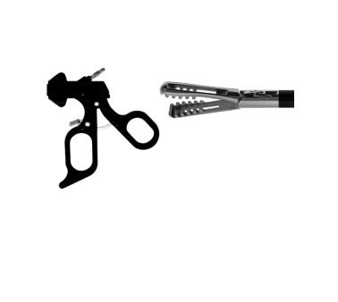 Elmed 5mm Dissectors and Graspers Endoclinch Fenestrated Grasper - 20mm Tip - Insulated Handles