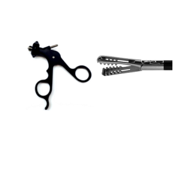 Elmed 5mm Dissectors and Graspers Endoclinch Fenestrated Grasper - 20mm Tip - Insulated Handles