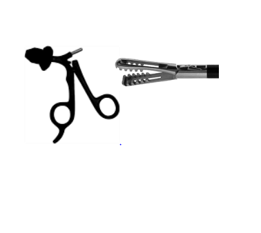 Elmed 5mm Dissectors and Graspers Endoclinch Fenestrated Grasper - 20mm Tip - Insulated Handles