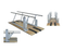 Hausmann Electric Height & Width Parallel Bars - 10' x 17"-33"* x 24"-40", - 1357