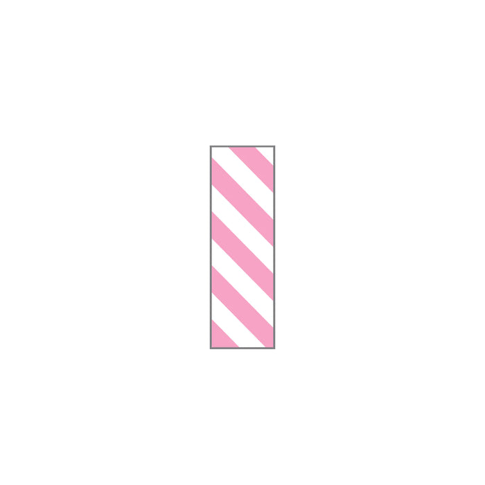 Key Surgical - Pre-Printed Label Multipurpose Label Pink / White Tape Stripes Patterned 1/4 Inch - T-320-0111