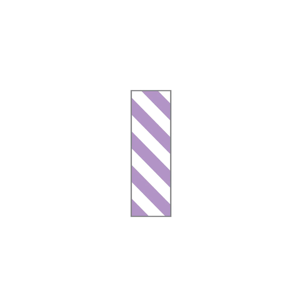 Key Surgical - Pre-Printed Label Multipurpose Label Lavender / White Tape Stripes Patterned 1/4 Inch - T-320-0115