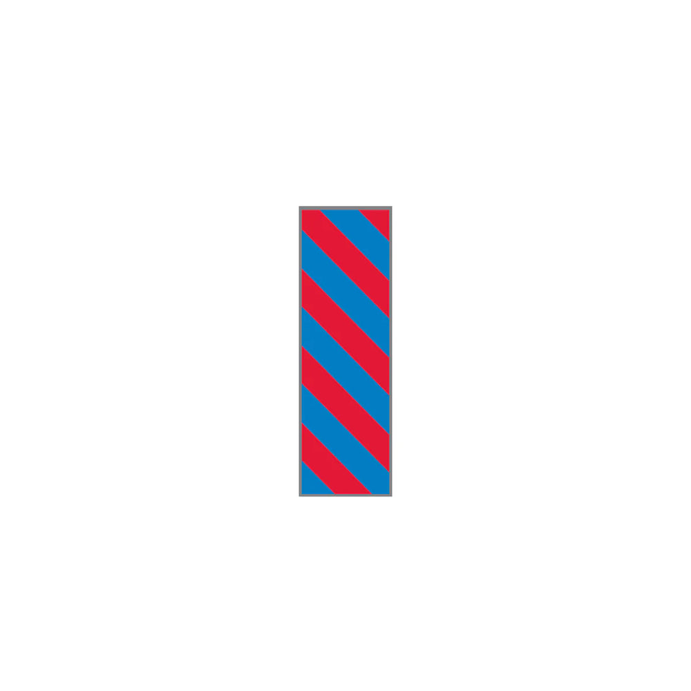Key Surgical - Pre-Printed Label Multipurpose Label Blue / Red Tape Stripes Patterned 1/4 Inch - T-320-0204