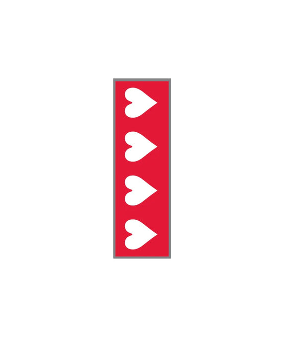 Key Surgical - Pre-Printed Label Multipurpose Label Red / White Tape Heart Patterned 1/4 Inch - T-701-04