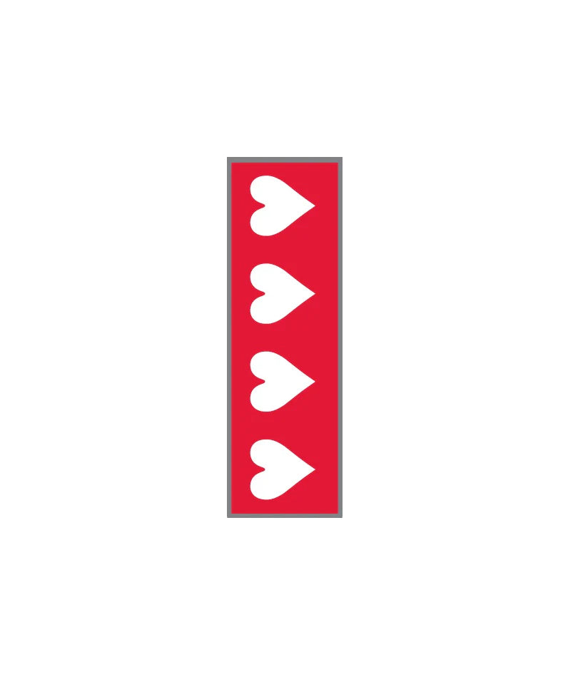 Key Surgical - Pre-Printed Label Multipurpose Label Red / White Tape Heart Patterned 1/4 Inch - T-701-04