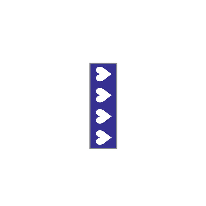 Key Surgical - Pre-Printed Label Multipurpose Label Purple / White Tape Heart Patterned 1/4 Inch - T-701-06