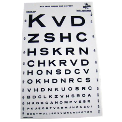 Lombart Instruments - Eye Chart 10 Foot Measurement Acuity Test - TC0GFSNE10FG