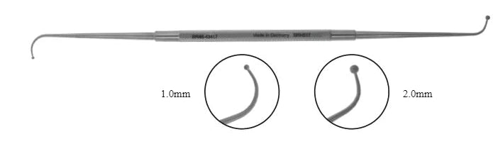 BR Surgical - Maxillary Ostium Seeker 8 Inch Length Double-ended, 1 mm / 2 mm Ball Tips - BR46-43417