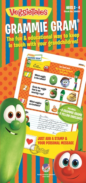Tabbies Veggie Tales Display, Grammie Grams, "Assorted" - 8-1/2" x 11" Worksheets, 5 pack per Box