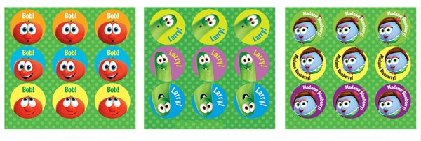 Tabbies Children's Stickers, "VeggieTales Sight Words", "Assorted"- 3-1/2" x 5" Cards, 5 pack per Box - 28481