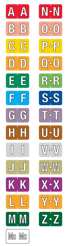 Medical Labels - Starter Kit for Alpha File Folder Labels - Barkley Compatible, 1-1/2" x 1"