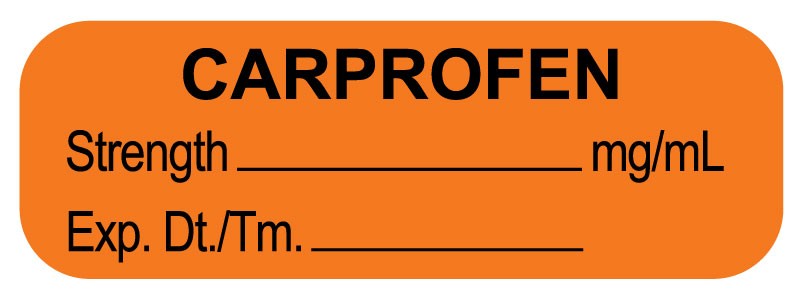 Medical Labels - Anesthesia Label, Carprofen mg/mL, 1-1/2" x 1/2"