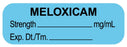Medical Labels - Anesthesia Label, Meloxicam mg/mL, 1-1/2" x 1/2"