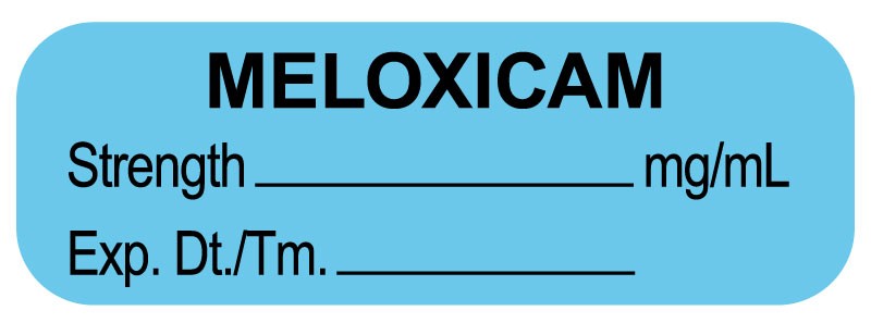 Medical Labels - Anesthesia Label, Meloxicam mg/mL, 1-1/2" x 1/2"