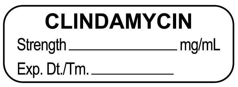 Medical Labels - Anesthesia Label, Clindamycin mg/mL, 1-1/2" x 1/2"