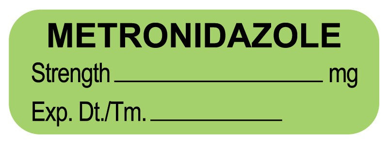 Medical Labels - Anesthesia Label, Metronidazole mg/mL, 1-1/2" x 1/2"