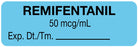 Medical Labels - Anesthesia Label, Remifentanil 50mcg/mL, 1-1/2" x 1/2"