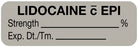 Medical Labels - Anesthesia Label, Lidocaine w EPI %, 1-1/2" x 1/2"