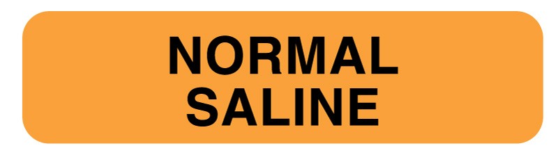 Medical Labels - Anesthesia Label, Normal Saline, 1-1/4" x 5/16"