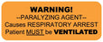 Medical Labels - PARALYZING AGENT, 2-1/4" x 7/8"