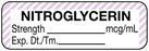 Medical Labels - Anesthesia Label, Nitroglycerine mcg/mL, 1-1/2" x 1/2"
