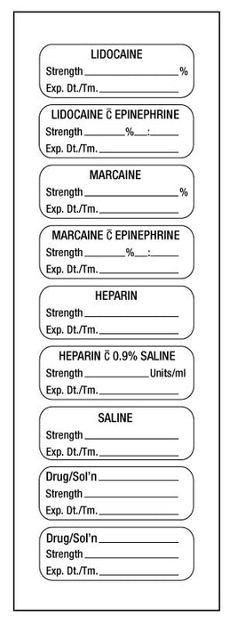 Medical Labels - 9-label Sheet, 1-1/2" x 1/2"