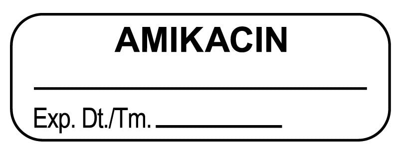 Medical Labels - Anesthesia Label, Amikacin, 1-1/2" x 1/2"