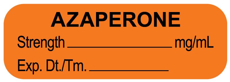 Medical Labels - Anesthesia Label, Azaperone mg/mL, 1-1/2" x 1/2"