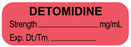 Medical Labels - Anesthesia Label, Detomidine mg/mL, 1-1/2" x 1/2"