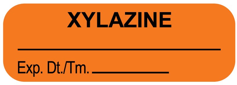 Medical Labels - Anesthesia Label, Xylazine, 1-1/2" x 1/2"