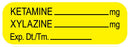 Medical Labels - Anesthesia Label, Ketamine/Xylazine mg, 1-1/2" x 1/2"