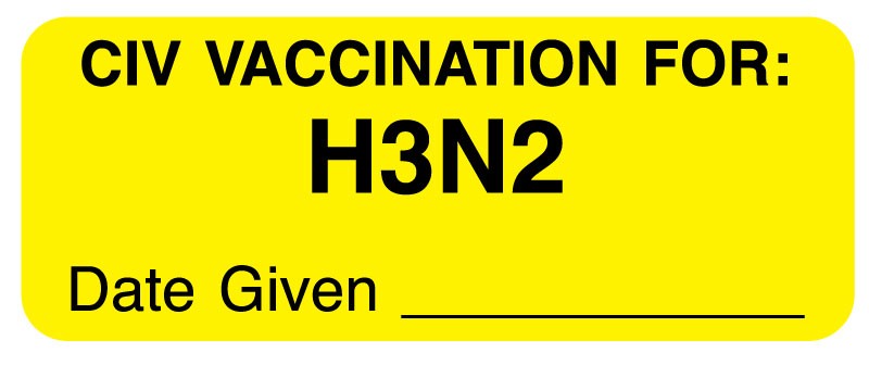 Medical Labels - VAC CIV H3N2 Label, 2-1/4" x 7/8"