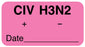 Medical Labels - CIV H3N2 Label, 1-5/8" x 7/8"